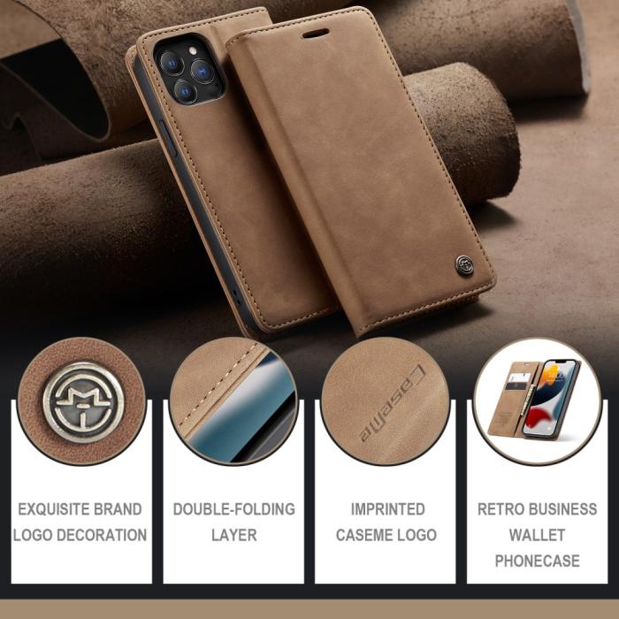 Bild 2, iPhone 13 Pro Max - CASEME Retro Fodral - Brun