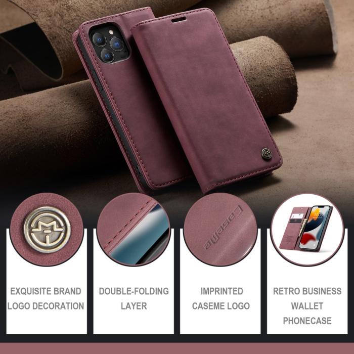Bild 2, iPhone 13 Pro Max - CASEME Retro Fodral - Röd