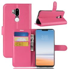 LG G7 ThinQ - Litchi Plånboksfodral - Rosa
