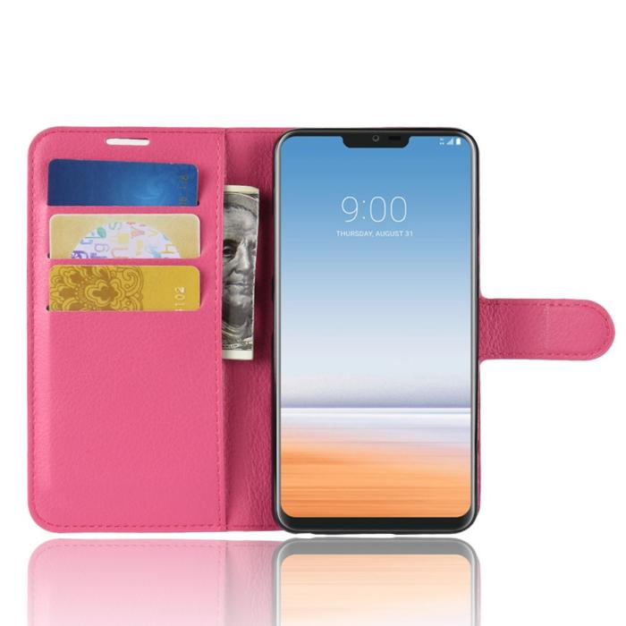 Bild 4, LG G7 ThinQ - Litchi Plånboksfodral - Rosa