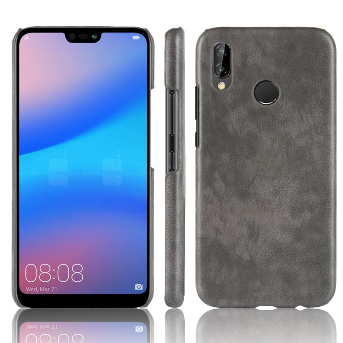 Bild 1, Huawei P20 Lite - Litchi Skal - Grå