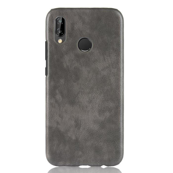 Bild 2, Huawei P20 Lite - Litchi Skal - Grå