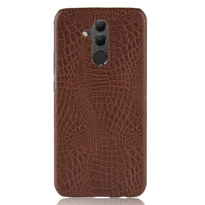 Bild 2, Huawei Mate 20 Lite - Krokodil Mönster Skal - Brun