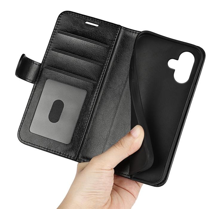 Bild 5, iPhone 16 Fodral Läder Crazy Horse Svart