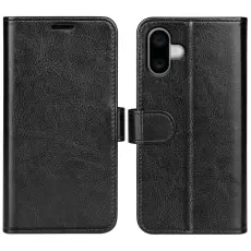 iPhone 16 Fodral Läder Crazy Horse Svart
