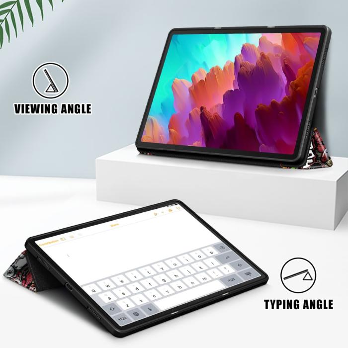 Bild 3, Lenovo Tab P12 Fodral Tri-Fold Läder Graffiti