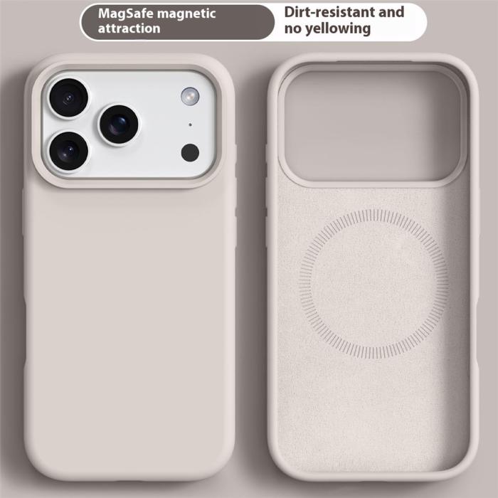 Bild 2, iPhone 17 Pro Max Skal MagSafe Liquid Silikon Beige