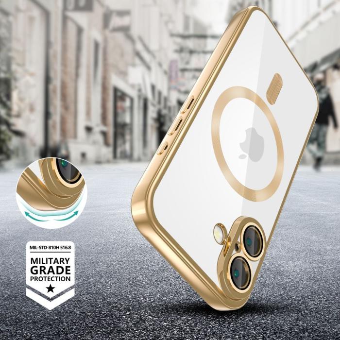 Bild 2, Tech-Protect iPhone 17e / 16e Skal MagSafe MagFlex Shiny Gold