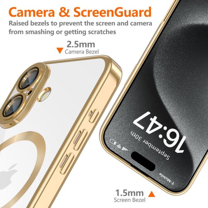 Bild 3, Tech-Protect iPhone 17e / 16e Skal MagSafe MagFlex Shiny Gold