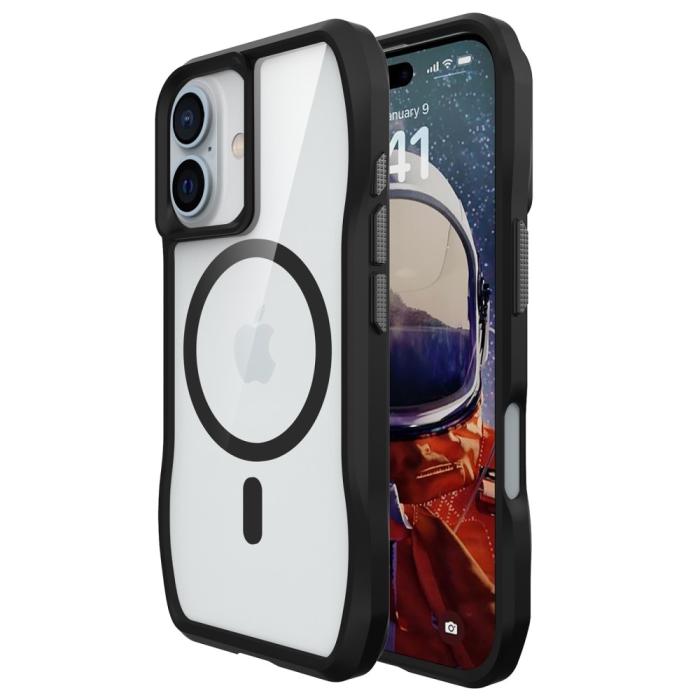 Bild 2, iPhone 16 Plus Skal MagsSafe Hyrbid Svart