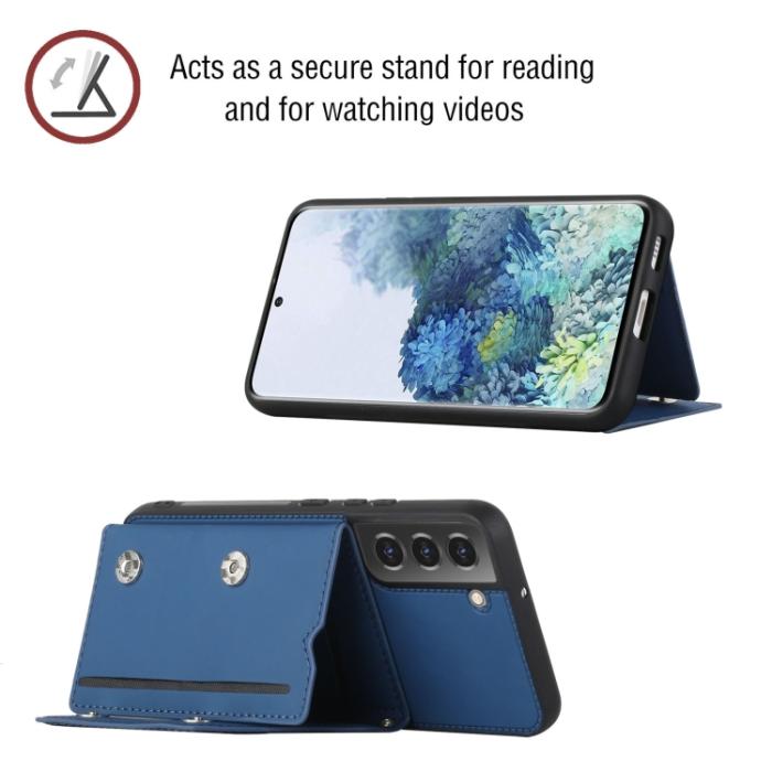 Bild 4, Samsung Galaxy S22 Skal Skin Touch Med Kortfack Blå