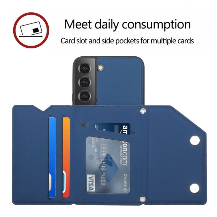 Bild 5, Samsung Galaxy S22 Skal Skin Touch Med Kortfack Blå