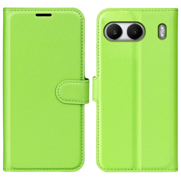 Bild 1, OnePlus Nord 4 Fodral Litchi Läder Grön