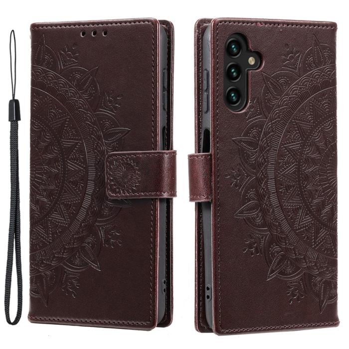 Bild 1, Samsung Galaxy S23 FE Fodral Mandala Läder Brun