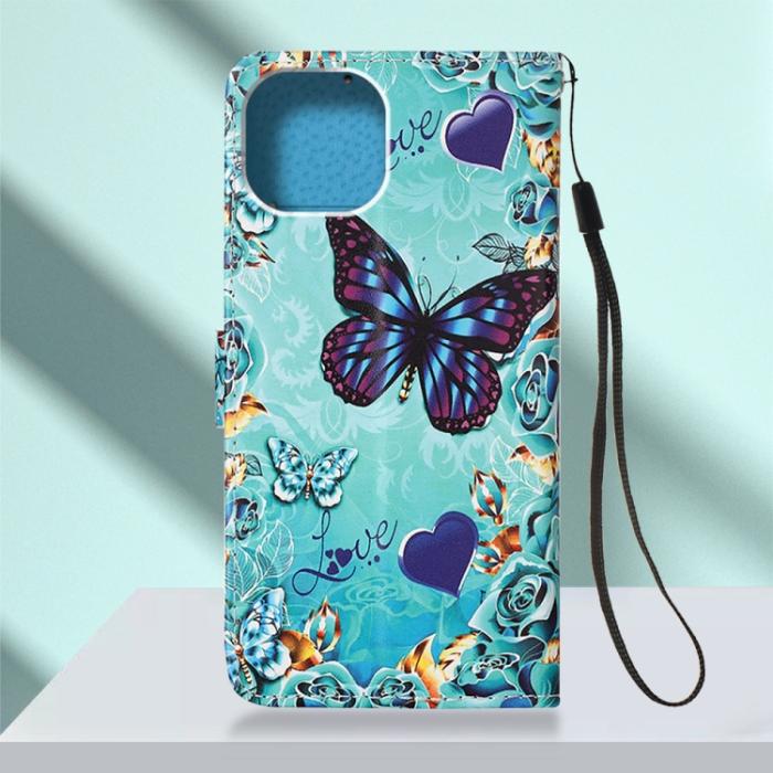 Bild 3, iPhone 14 Fodral Med Tryck Love Butterfly