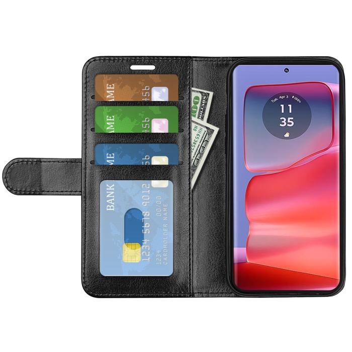 Bild 2, Motorola Edge 50 Pro 5G Crazy Horse Fodral Svart