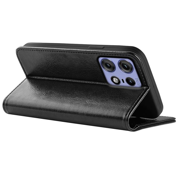 Bild 4, Motorola Edge 50 Pro 5G Crazy Horse Fodral Svart