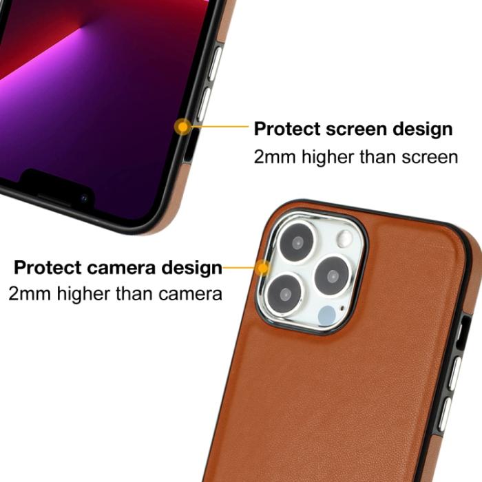 Bild 4, iPhone 15 Pro Max Skal Läder Belagt Brun