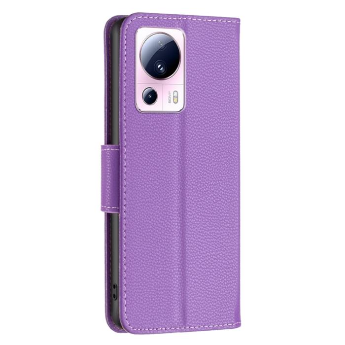 Bild 3, Xiaomi 13 Lite 5G Fodral Litchi Shark Läder Lila