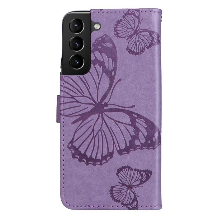 Bild 4, Samsung Galaxy S22 Plus Fodral Fjärilar Tryckt Läder Lila