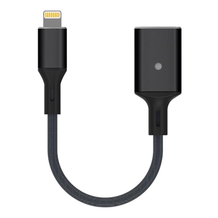 Bild 1, Lightning till USB-A Kabeladapter Svart