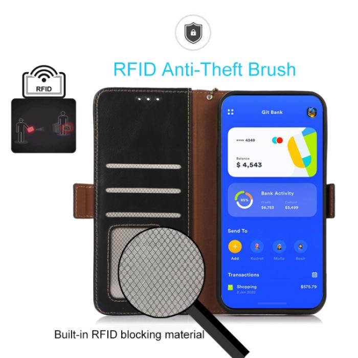 Bild 4, OnePlus 11 5G Fodral RFID Crazy Horse Läder Svart