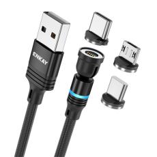 ENKAY 1 m 3in1 USB-C / Lightning / MicroUSB 360&deg; Magnetkabel