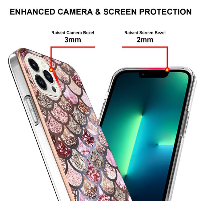 Bild 2, iPhone 15 Pro Skal Med Tryck Rosa Fjäll