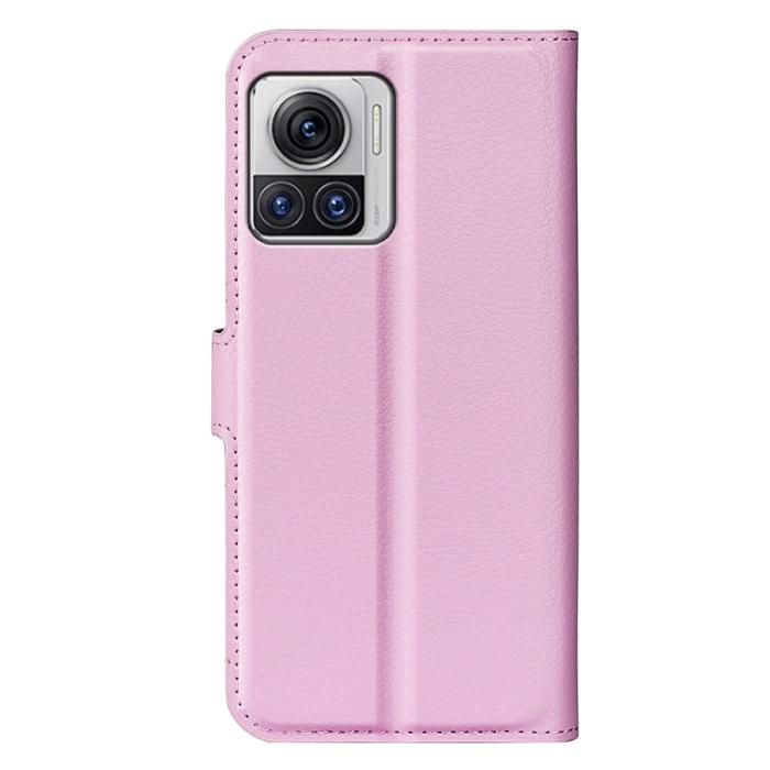 Bild 6, Motorola Edge 30 Ultra 5G Fodral Litchi Läder Ljus Rosa