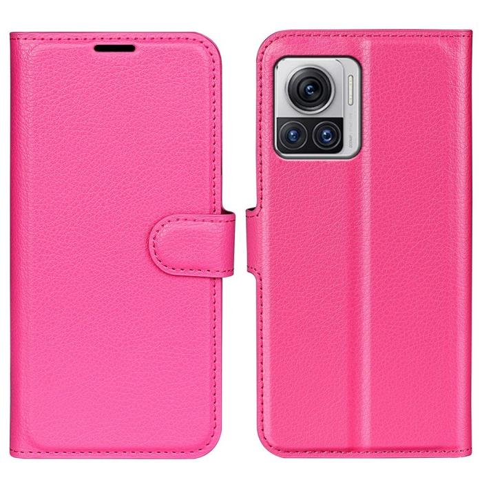 Bild 1, Motorola Edge 30 Ultra 5G Fodral Litchi Läder Rosa