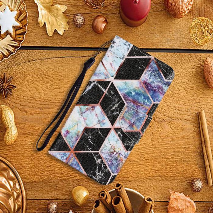 Bild 5, Samsung Galaxy A52 / A52s - Fodral Med Tryck - Svart/Vit Marmor