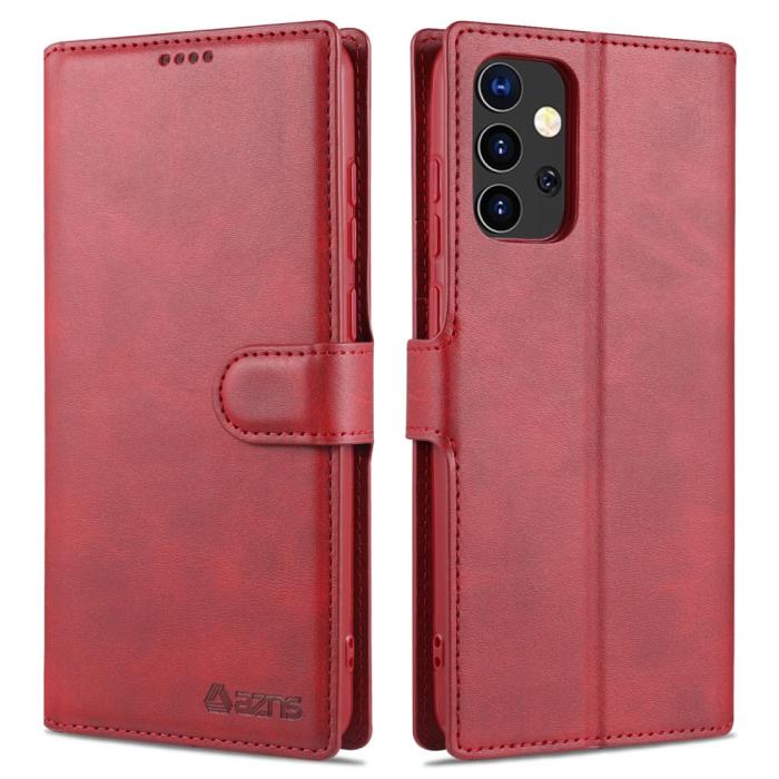 Bild 1, Samsung Galaxy A52 / A52s - AZNS Läder Fodral - Röd