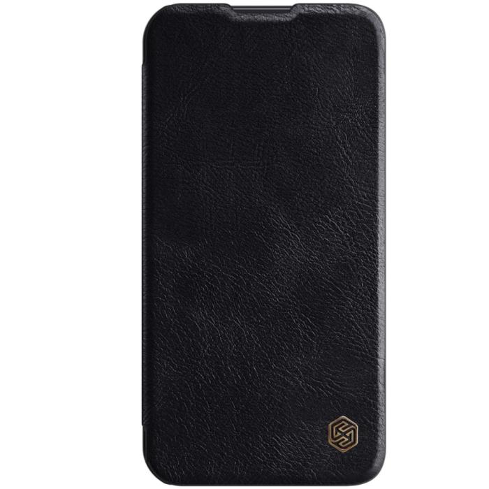 Bild 2, iPhone 13 Pro Max - NILLKIN Qin CamShield Läder Fodral - Svart