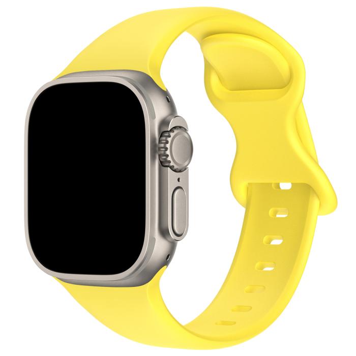 Bild 2, Silikon Armband Butterfly Apple Watch 41/40/38 mm (S/M) Gul