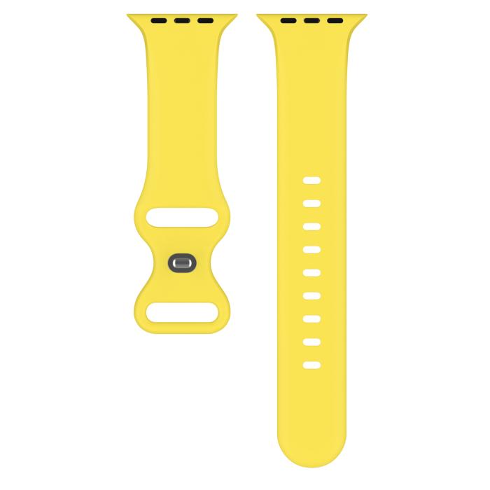 Bild 3, Silikon Armband Butterfly Apple Watch 41/40/38 mm (S/M) Gul