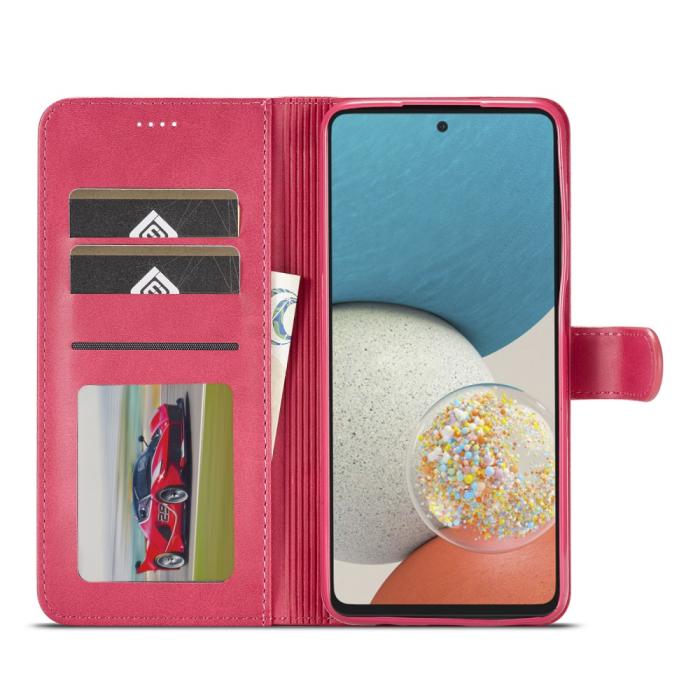 Bild 4, LC.IMEEKE Samsung Galaxy A53 5G Fodral Läder Röd/Rosa