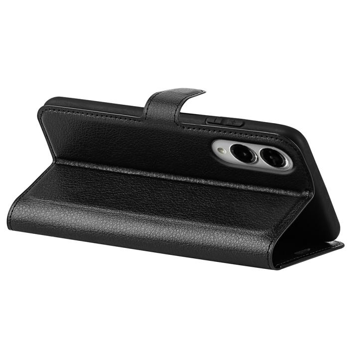 Bild 4, Samsung Galaxy S25 Edge Fodral Litchi Läder Svart