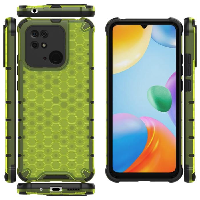 Bild 2, Xiaomi Redmi 10C Skal Armor Honeycomb Grön