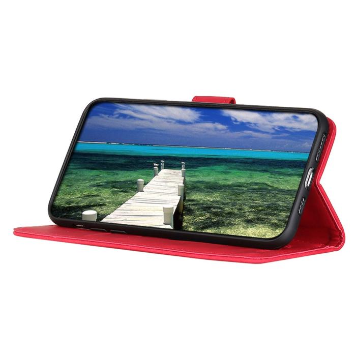 Bild 2, KHAZNEH Galaxy A34 5G Fodral Retro Läder Röd