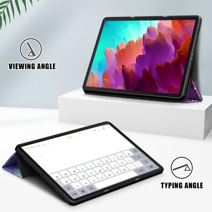 Bild 3, Lenovo Tab P12 Fodral Tri-Fold Läder Cosmic Space