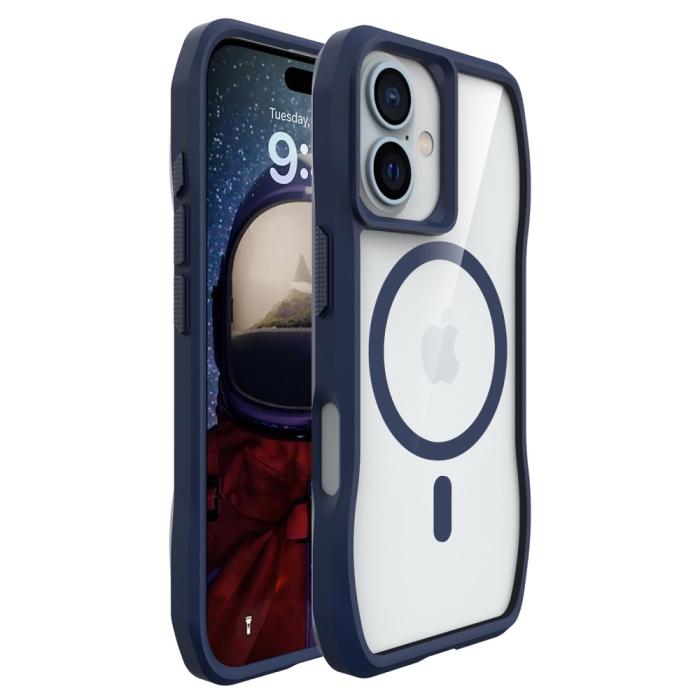 Bild 1, iPhone 16 Plus Skal MagsSafe Hyrbid Mörk Blå