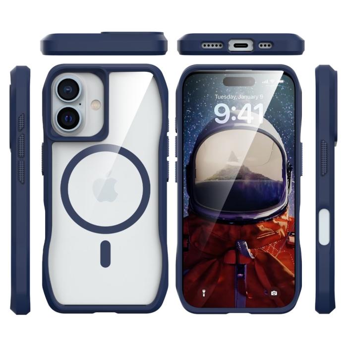 Bild 3, iPhone 16 Plus Skal MagsSafe Hyrbid Mörk Blå