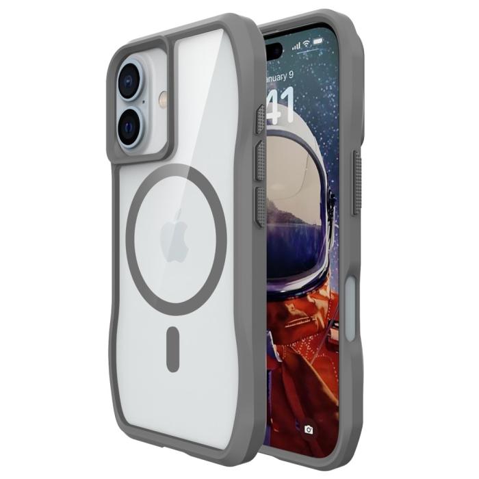 Bild 2, iPhone 16 Plus Skal MagsSafe Hyrbid Grå