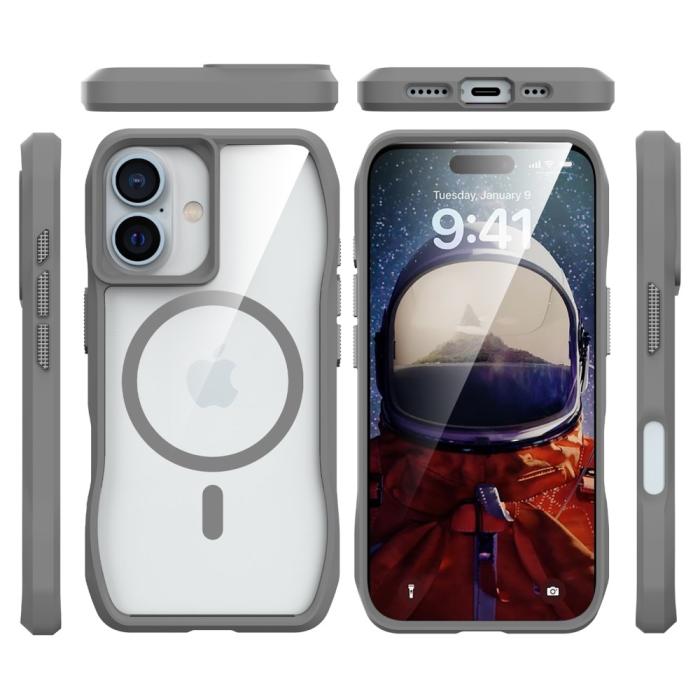 Bild 3, iPhone 16 Plus Skal MagsSafe Hyrbid Grå