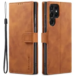 DG.MING Samsung Galaxy S22 Ultra Fodral Retro Läder Brun