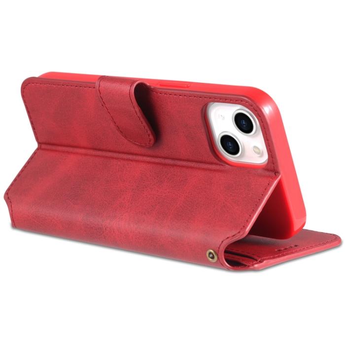 Bild 5, AZNS iPhone 14 Plus Fodral Solid Textur Röd/Rosa