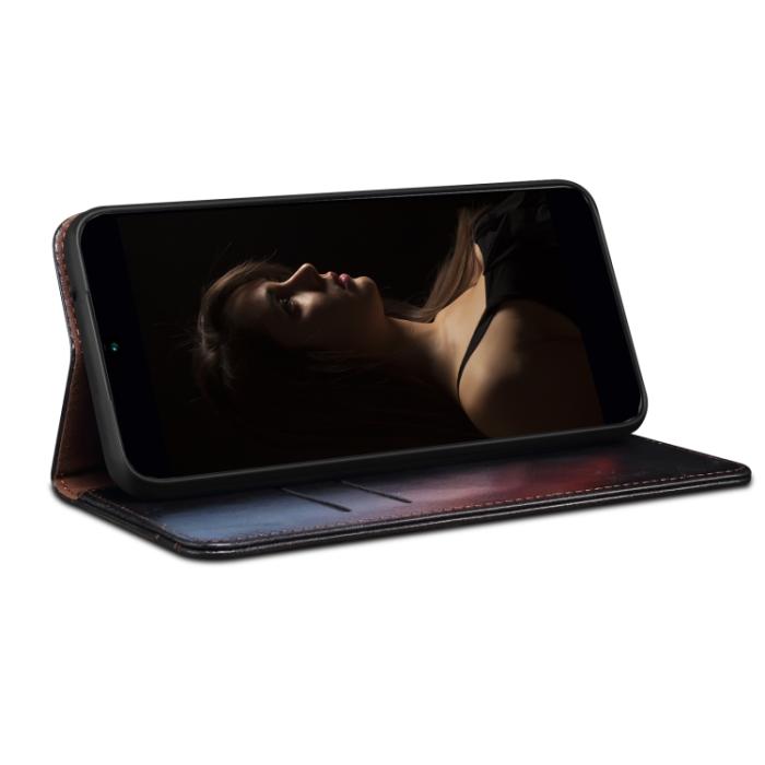 Bild 5, iPhone 14 Plus Fodral Flip Crazy Horse Svart