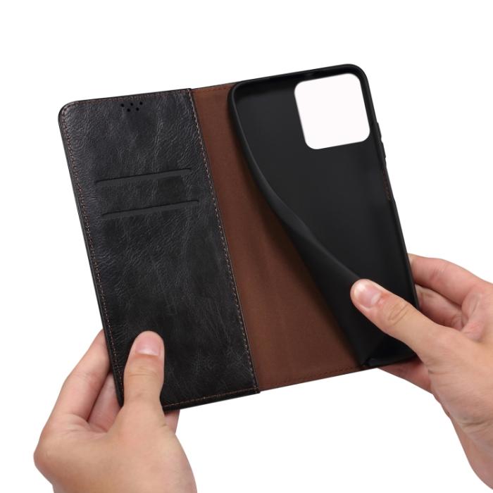 Bild 6, iPhone 14 Plus Fodral Flip Crazy Horse Svart