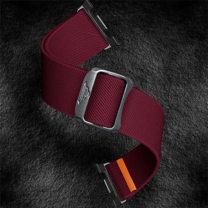 Bild 3, Galaxy Watch 8 46/44/40 mm Armband Justerbart Nylon Vinröd