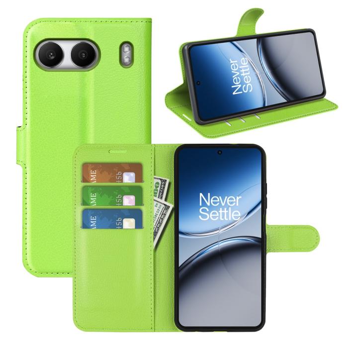 Bild 5, OnePlus Nord 4 Fodral Litchi Läder Grön